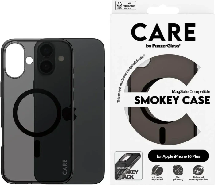 PanzerGlass CARE Cover Apple iPhone 16 Plus MagSafe Smokey Rauch/schwarz