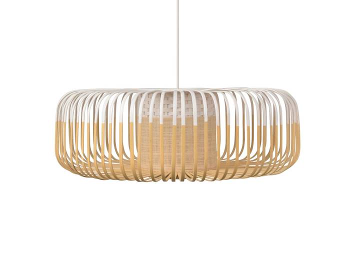 Suspension Bamboo XL White - Forestier Bamboo Light XL - Salon / séjour - Design - Bambou - À ampoule unique
