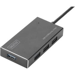 Digitus DA-70240-1 USB-Hub 4 Port USB-A USB 3.0 5 GBit/s mit Aluminiumgehäuse Schwarz DA-70240-1