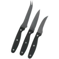 alpina Messerset 3-teilig 18,5/19,5/22cm, Küchenmesser, Schwarz, Silber