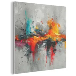 AKUSTIKBILD Moderne Kunst - Orange - Grau - Abstrakt Akustikpaneele 80x80 cm