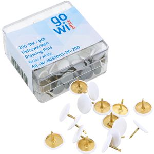 GOWI-Office Reißzwecken, weiß, 10 mm Kopfdurchmesser, 200 Stück