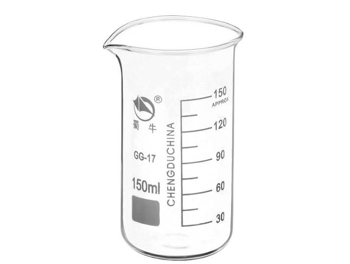 Becherglas 150ml Borosilikatglas mit Ausguss, Transparent, Glas, Backen & Backzubehör, Messbecher
