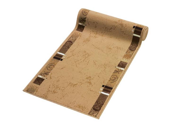 Modern dessinierte Läufer nach Ihren Wunschmaßen, Beige, Größe 106 (Läufer, 100 cm breit)
