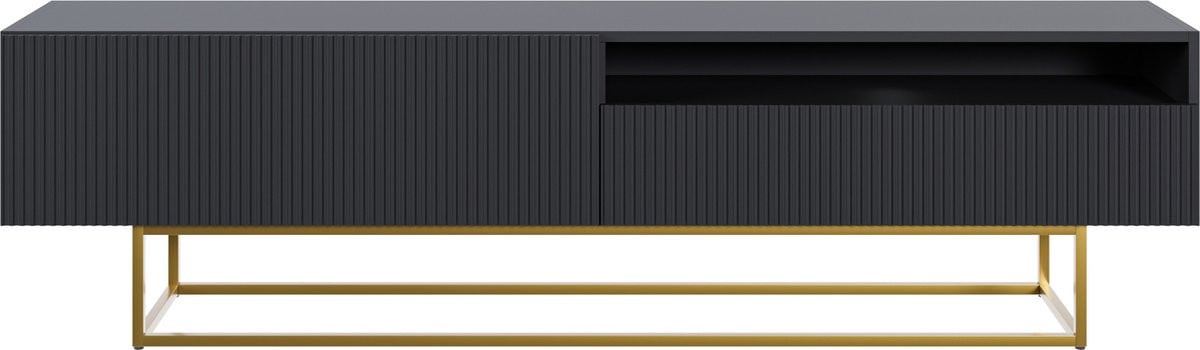 Selsey Veldio TV-kast met open vak, zwart, Breedte: 175 cm