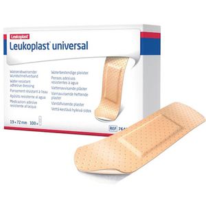 Leukoplast Pflaster Universal, 100 Strips, wasserfest, atmungsaktiv, 7,2 x 1,9cm