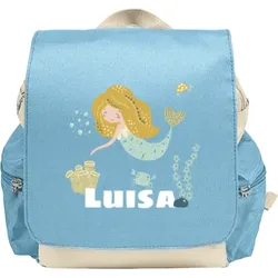 Kinderrucksack personalisierbar im Design "Meerjungfrau" in verschiedenen Farben