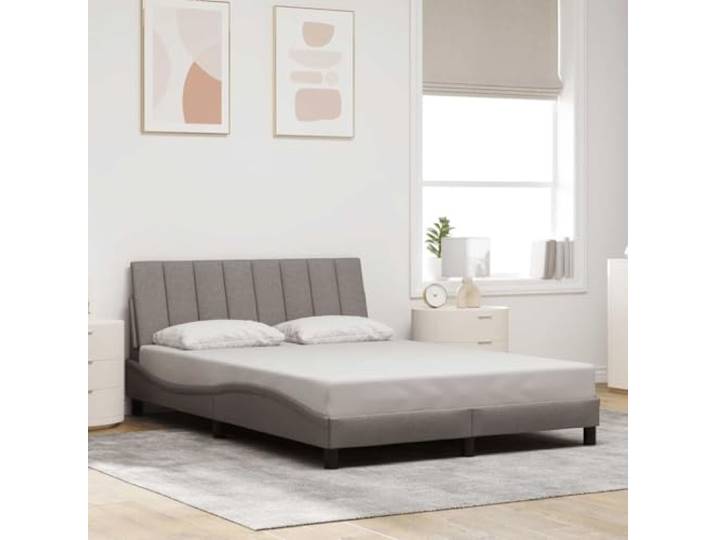 Modernes Bettgestell mit Polsterung Schlafzimmer Rechteckig 135x190 cm Weiß Bettgestell Weiß 135 x 190 cm Massivholz Kiefer Stabil Modernes Design Ohne Lattenrost Schlafzimmer Möbel Kompakt
