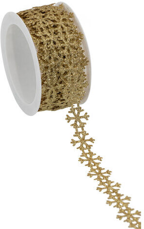 Glitzerband "Schneeflocke", gold, 20 mm, 5 m
