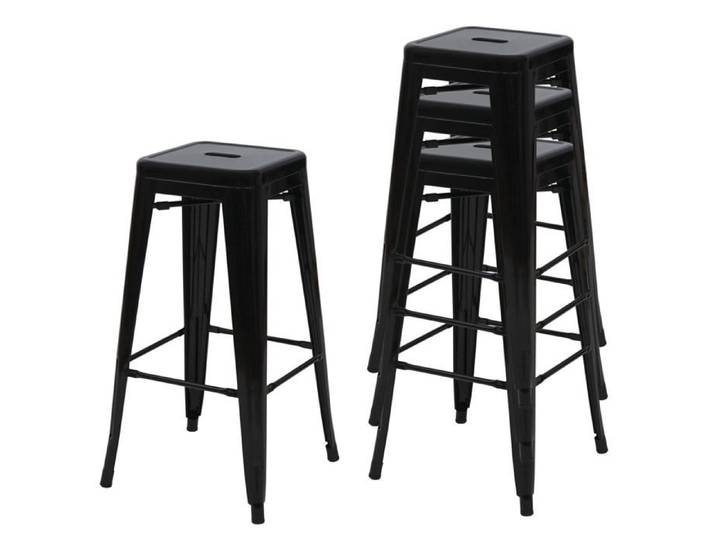 4x tabourets de bar design industriel en metal empilable noir 04_0005227
