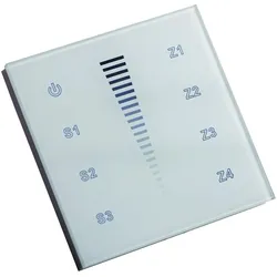 Rutec Projekt DMX Touchpanel 4 ZONEN, einfarbig DMX Touchpanel Glas - weiß RUP-PHZ510