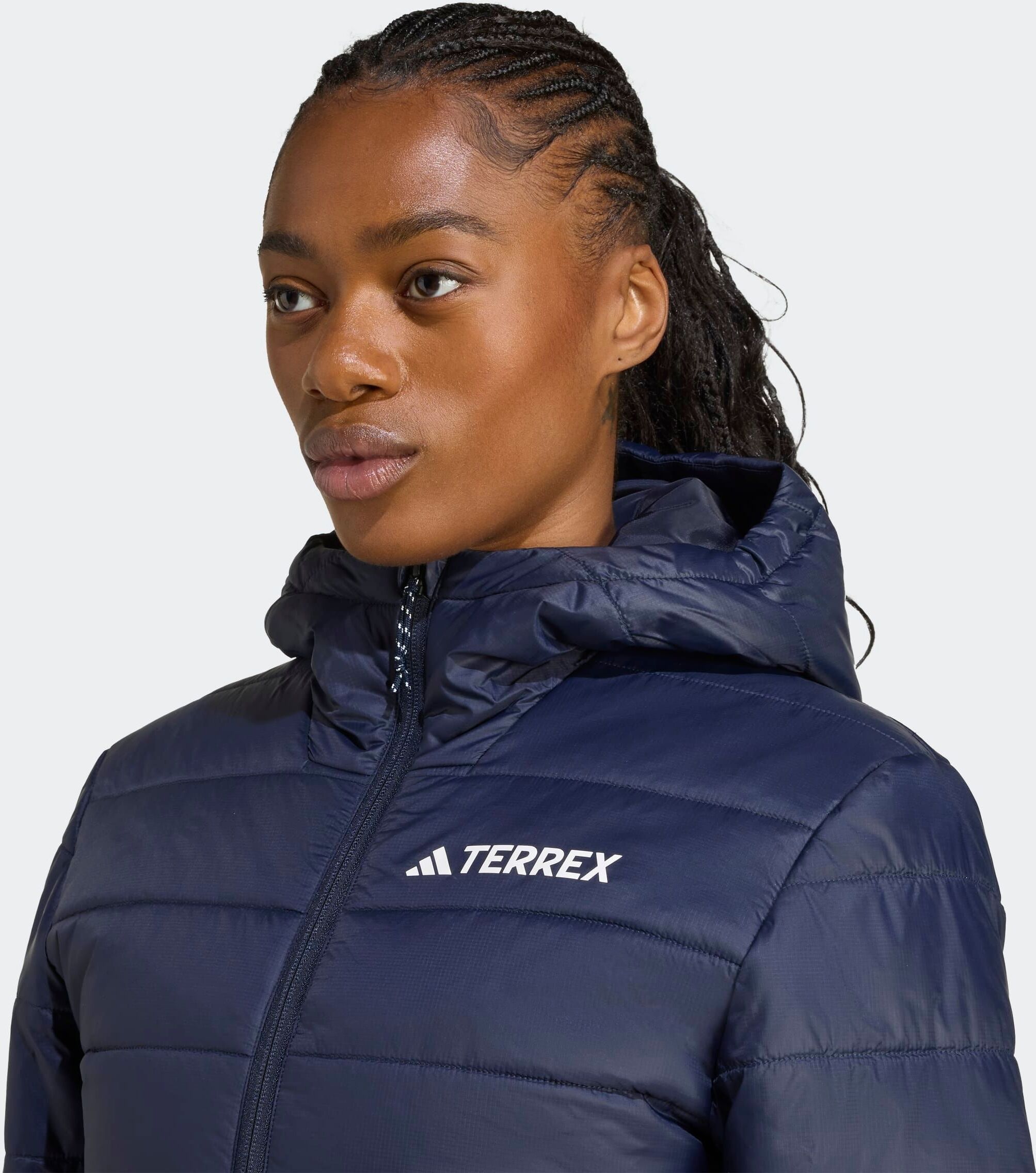 Steppjacke ADIDAS TERREX "MULTI ESSENTIALS CLIMAWARM ISOLIERENDE", Damen, Gr. S, blau (legend ink), Obermaterial: 100% Polyamid, Jacken Steppjacke, wärmend durch Climawarm Technologie, mit Kapuze legend ink S