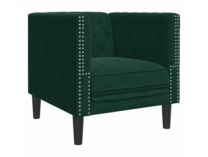 Vert Fauteuil 1 PC - ZENCORE - Chesterfield vert foncé velours - 110 kg/par siège(10029)