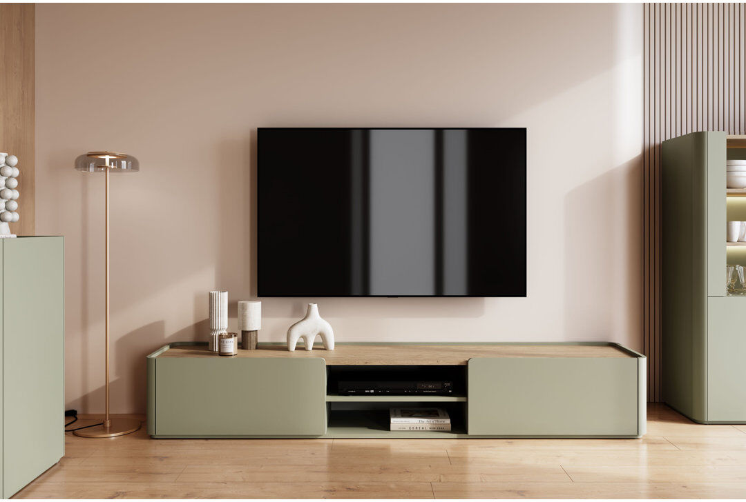 Latitude Run Blackett TV Stand for TVs up to 77" Green/Brown 35.5 cm H x 220 cm L x 48 cm W