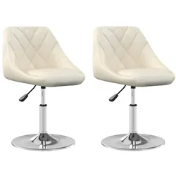 vidaXL Esszimmerstühle 2 Stk. Drehbar Creme Samt