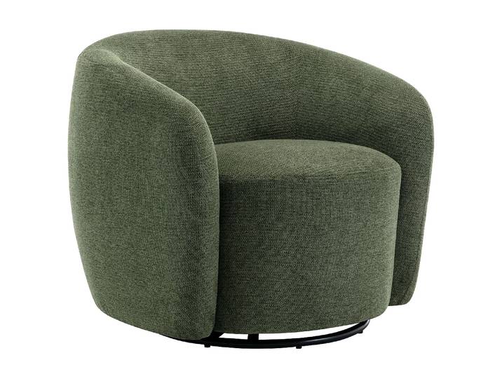 Fauteuil pivotant en tissu texturé kaki VEREIDE