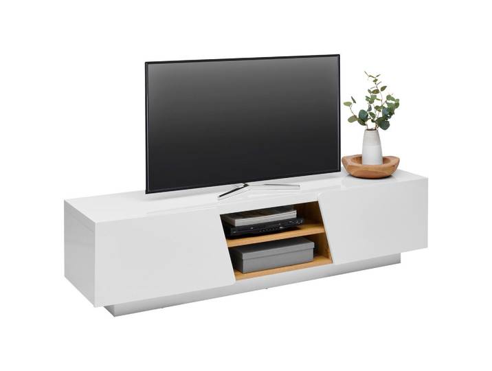 Carryhome Lowboard, Weiß, Eiche, 1 Fächer, 160x41x40 cm, stehend, Wohnzimmer, Wohnwände, Lowboards, Lowboards stehend