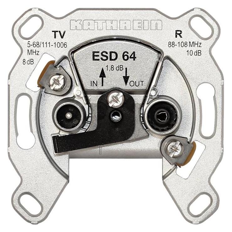 Kathrein ESD 64 Antennensteckdose für TV/Satellit/Radio (274198)