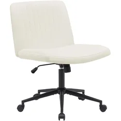 CLP Bürostuhl Kingman Samt - Farbe: creme, Material: Samt