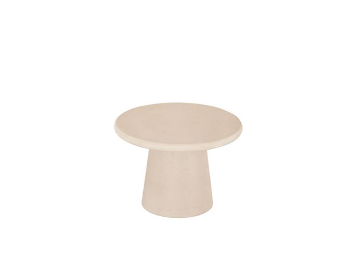 Table basse ronde en microciment beige 80x43cm