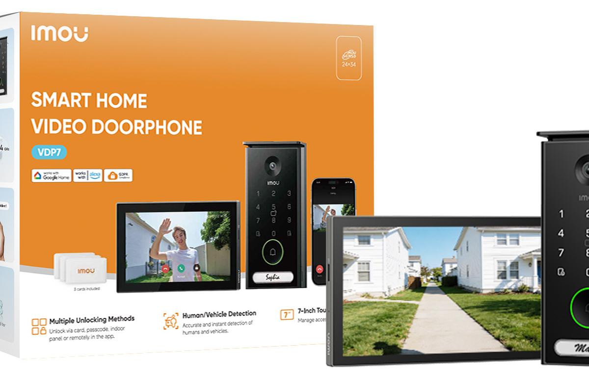 Imou VDP7 Draadloos Video Deurbel met 7 inch Display, Mens- en Voertuigdetectie, 5 MP, Zwart