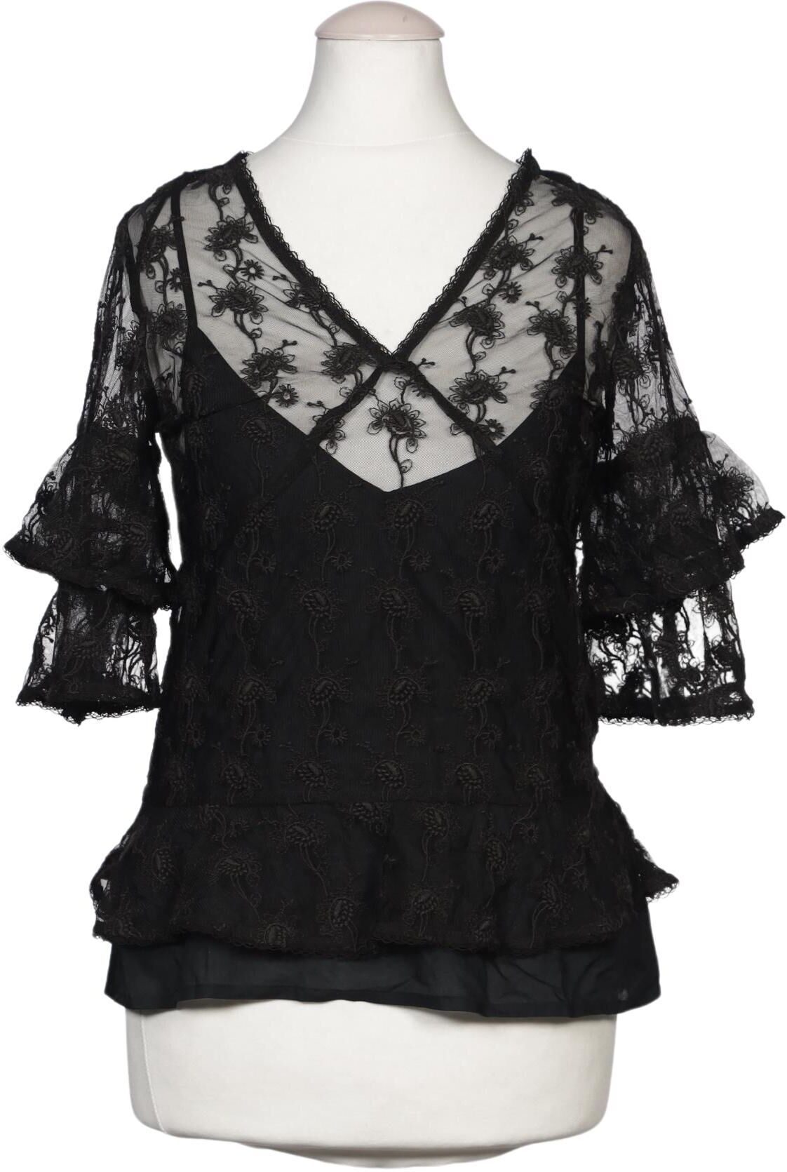 All Saints Damen Bluse, Schwarz, Gr. EU 30, Synthetik - Second Hand