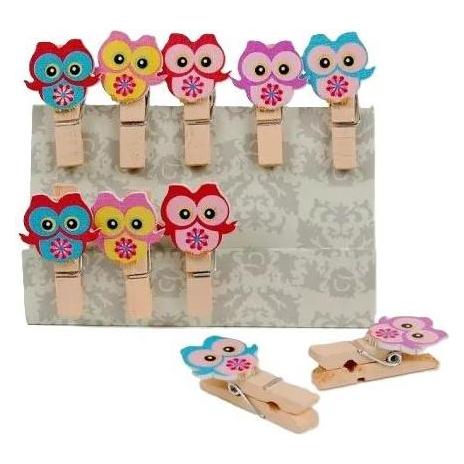 Partydeco Dekoklammern Formen Eulen 10 Stk (10 Stk.) (48986226)