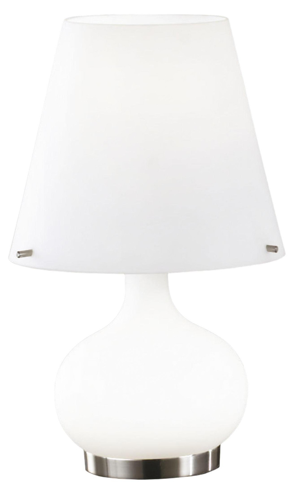 Fabas Luce Tafelstandlamp Ade - Metaal en Wit Geblazen Glas - G9 en E14