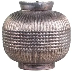 Chic Antique Vase aus Glas mit Muster, H18/D19 cm, mokka