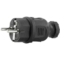 Tragbarer Stecker 230V 2P+E IP44 16A schwarz Typ E gerade W-89999
