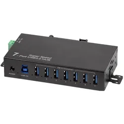 LogiLink Prüfen (USB-B, 7 Ports), Dockingstation + USB Hub, Schwarz