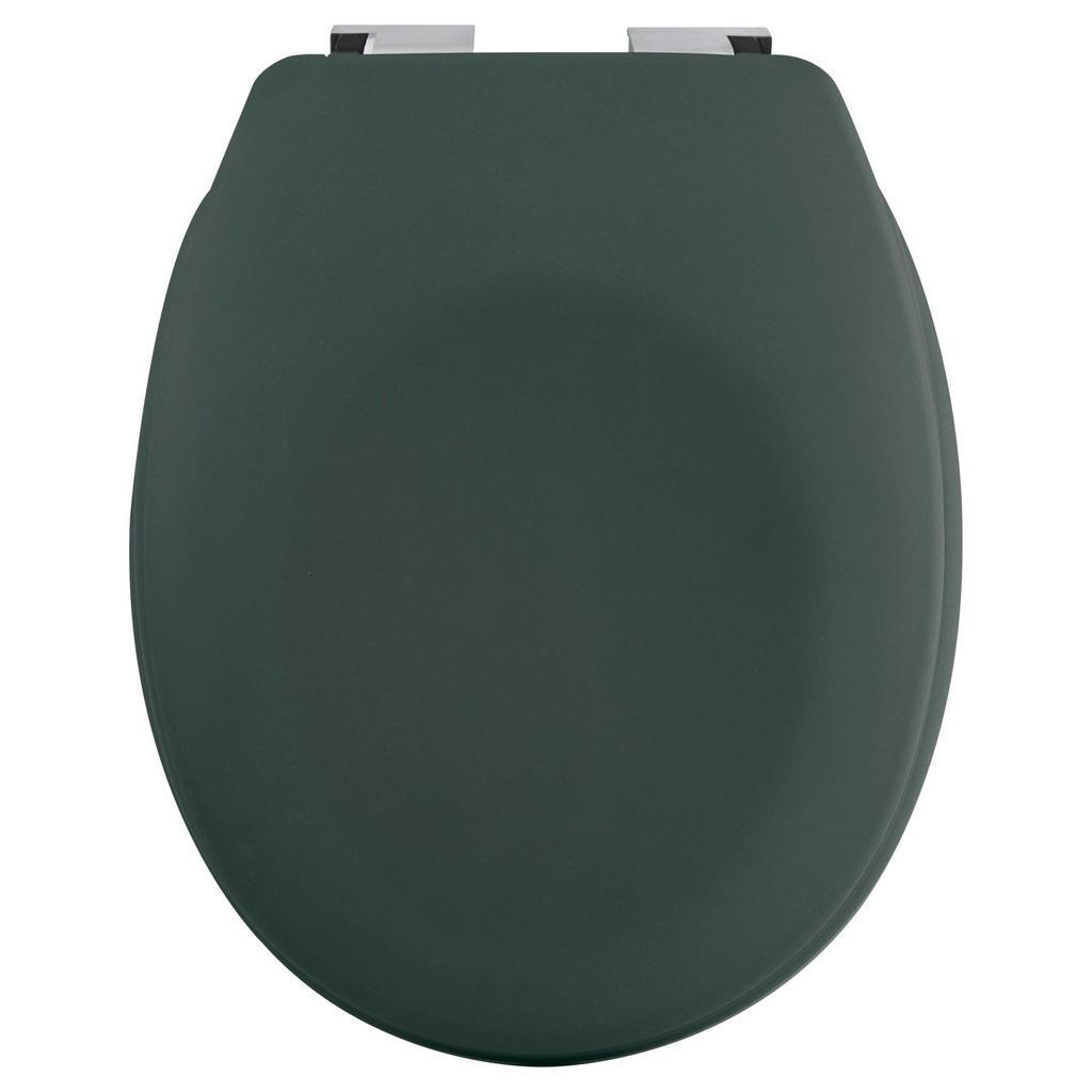 Spirella Wc-Sitz , Dunkelgrün , Kunststoff , 45.5x5x37 cm , Deckel mit Absenkautomatik, passend für alle handelsüblichen WCs, Antirutschnoppen , Badezimmer, WC Ausstattung, WC Deckel