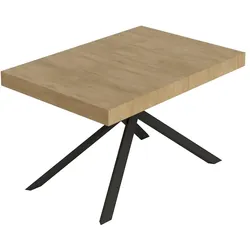 Itamoby Niket Ausziehtisch 140/244x90 cm Natur-Eiche mit anthrazitfarbenen Beinen