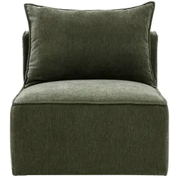 Rechtes Modul für Sofa aus Stoff in Samtoptik khakigrün KERRY
