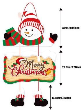 DynamicDeals Xmas Paper Banner Drop Ornaments, Christmas Door Hanging Pendant, Santa Claus Snowman, Merry Christmas Decorations snowman