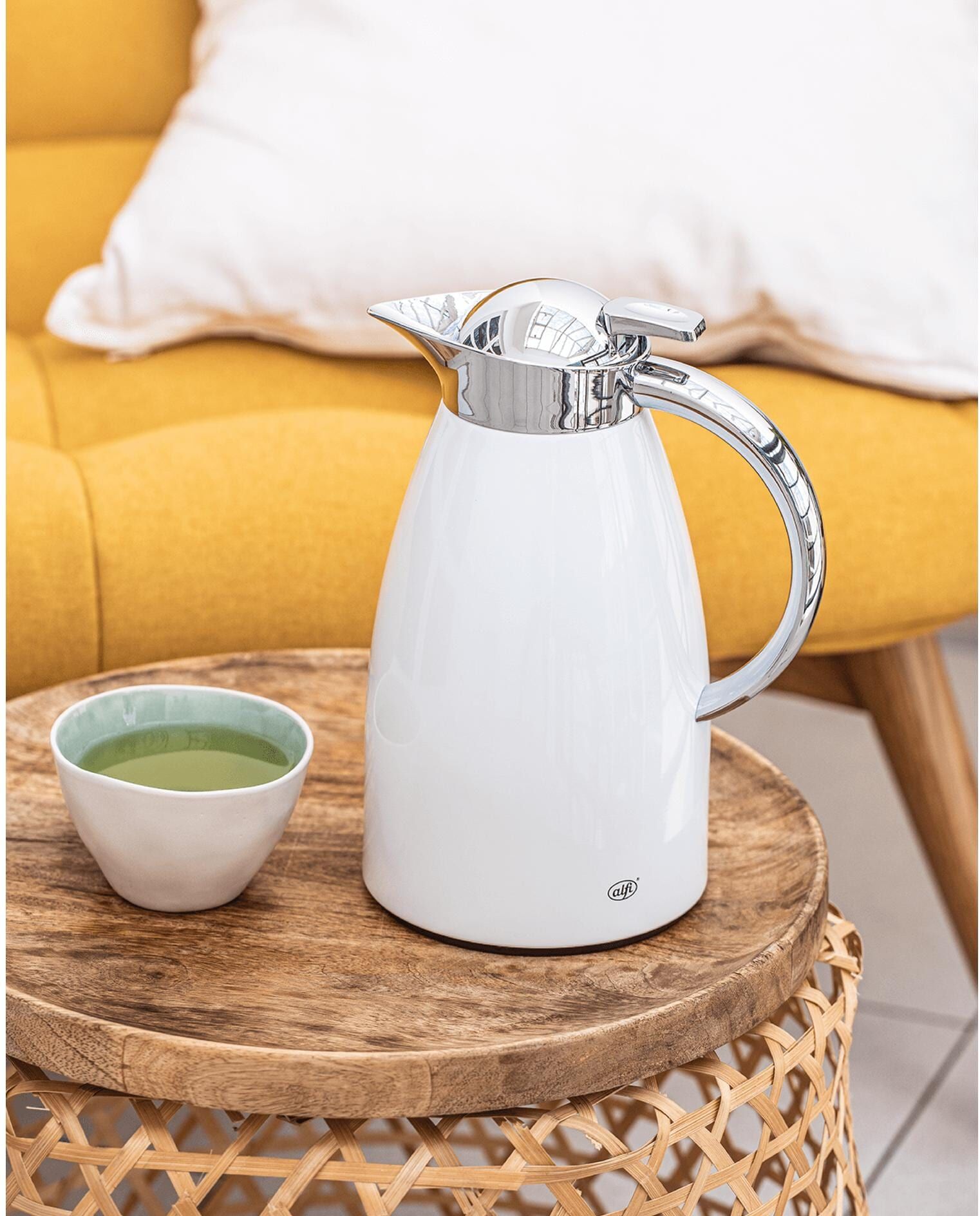 Karaffe ALFI "Signo 1000 ml", weiss (weiß), Karaffen, 1.000ml, Edelstahl, Karaffe, Karaffe aus Edelstahl weiß 1.000ml