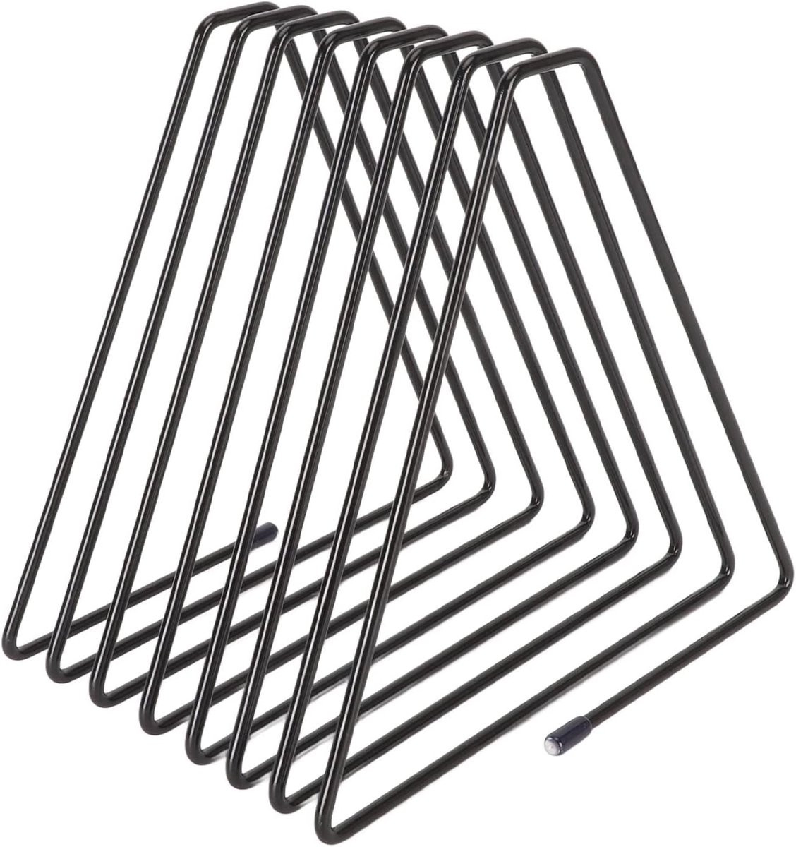 Zwarte intrekbare boekensteunen met een ruimtebesparend driehoekig ontwerp, 17 cm