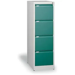 Metall-Hängeregisterschrank A4, 4 Schüben, grün