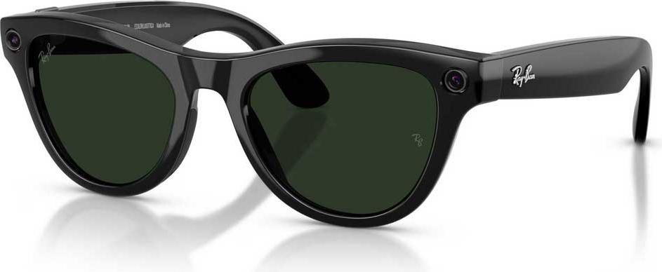 Ray-Ban Skyler Meta Gen 2 fotochrome zonnebril, zwart, met Transitions Graphite Green lenzen, maat 52