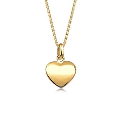 Kette mit Anhänger ELLI "Herz Filigran Klassisch Schmuck Geschenk 925 Silber" Gr. 45, gold, Halsketten, Damen, 45, ohne Stein, Silber 925 (Sterlingsilber), L: 45