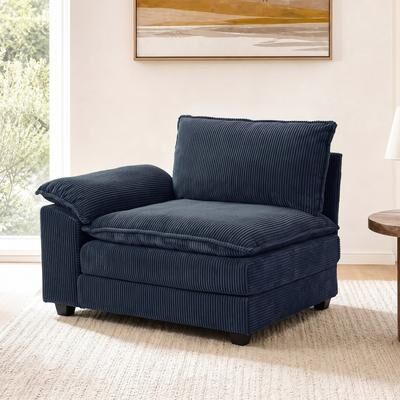 Uixe Modern Corduroy Upholstered Corner Armless Modular Sectional Sofa