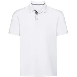 Russell Herren HD Raglan Polo-Shirt Herren schwere Single-Jersey Qualität R-565M-0, white, XS