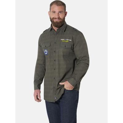 Langarmhemd JAN VANDERSTORM "Hemd DENIEL", Herren, Gr. 5XL, grün (oliv), Hemden