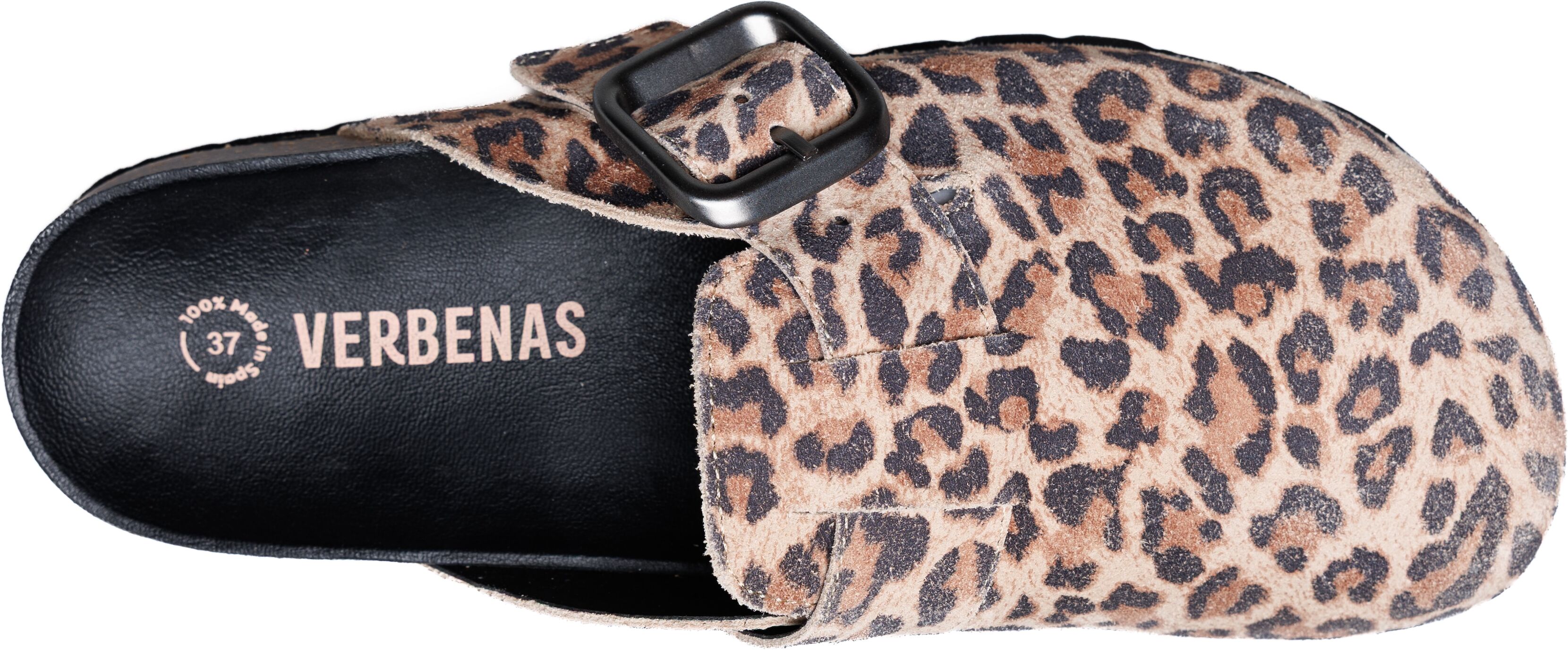 Clog VERBENAS, Damen, Gr. 35, Synthetik, braun (leo), Veloursleder, Schuhe Clog, Hausschuh, Sommerschuh im Leo-Look leo 35, Synthetik