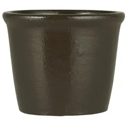 IB Laursen Blumentopf Halfdan mit dicker Kante, H13 x Ø16,5 cm, mocca