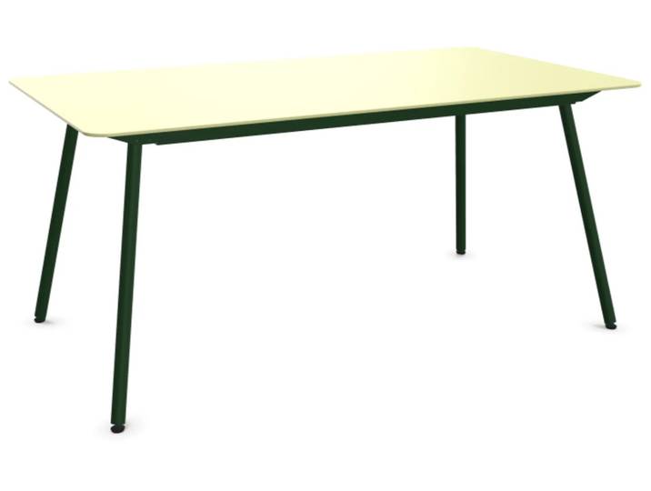 Glasfaser-Tisch Locarno Edge von Schaffner / Farbe: Buchsbaumgelb / Grösse: 160 x 90 cm