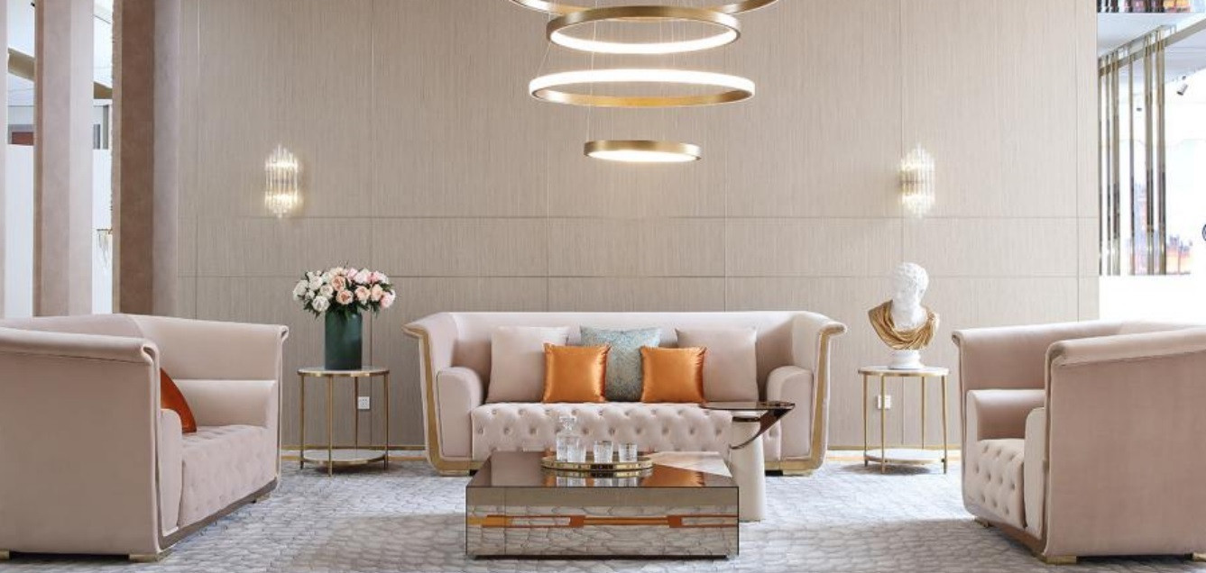 Moderne 3-delige design zitset van textiel met 3+2+1 banken voor de woonkamer