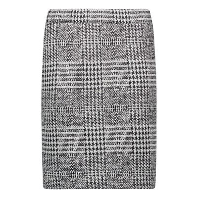 Minirock BETTY BARCLAY "Damen kariert", Damen, Gr. 42, grau, beige, Obermaterial: 40% Polyester, 30% Baumwolle, 20% Viskose, 8% Polyester, 2% Elasthan, figurumspielend knielang, Röcke Minirock