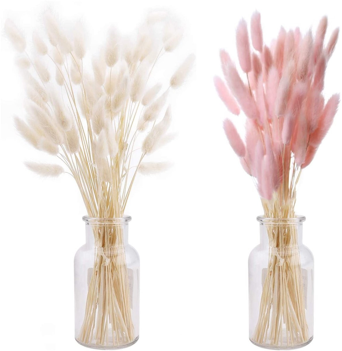 Dailygoods Pampasgras Boeket 50 Stuks - Roze/Wit - Droogbloemen Decoratie voor Bruiloft