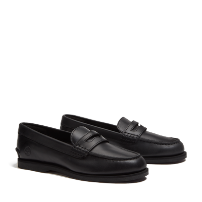 Bootsschuh TIMBERLAND "CLASSIC BOAT - LOAFER SHOE", Damen, Gr. 38,5, Leder, schwarz (blk full grain), Schuhe Bootsschuh, Classic Boat Loaferschuh aus Timberland Premium Leder
